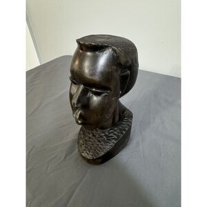 Vintage folk art wood Featuring woman's Head hand carved‎